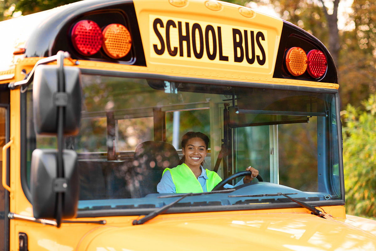 School Bus, Driver, Woman